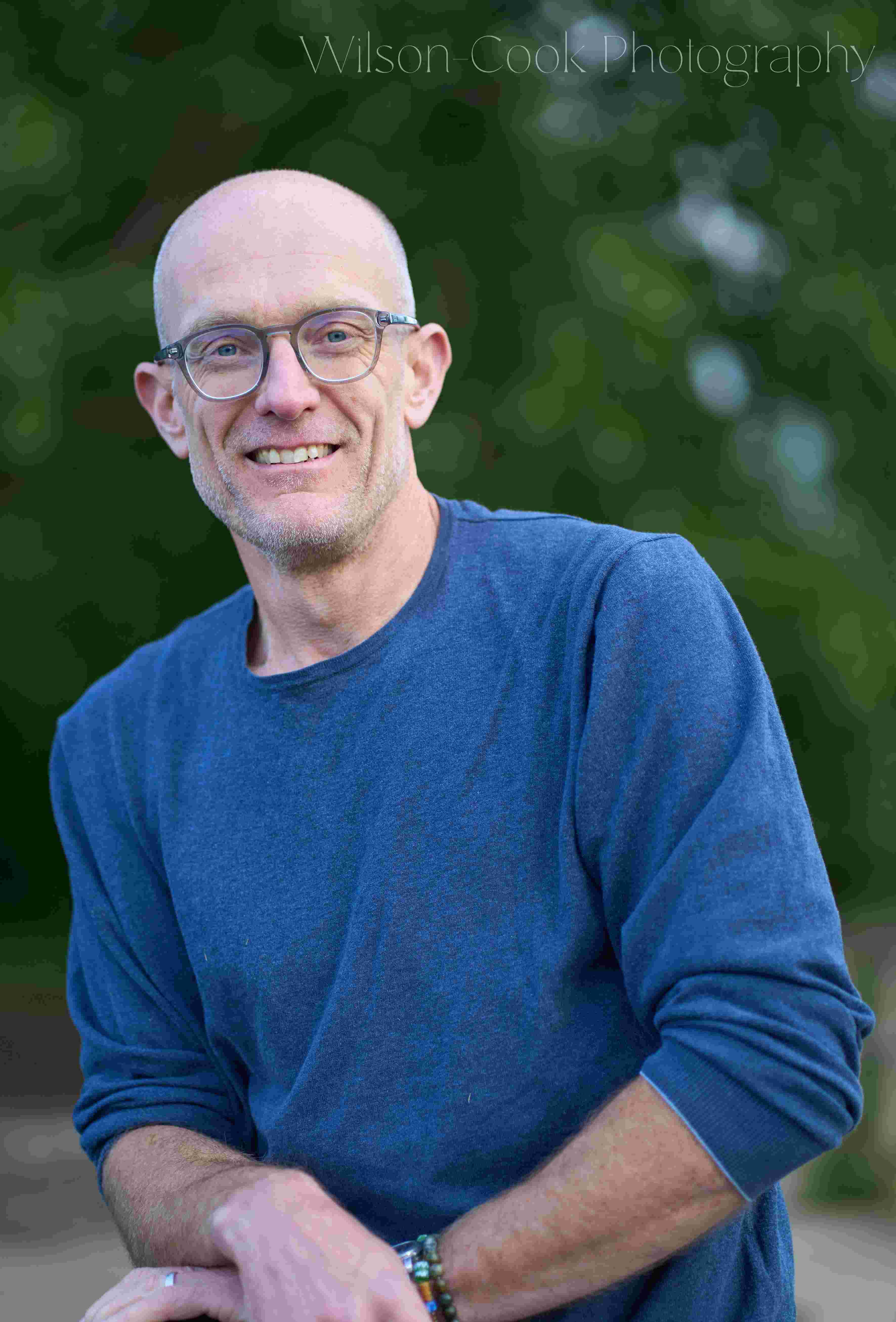 Portrait of a man in blue