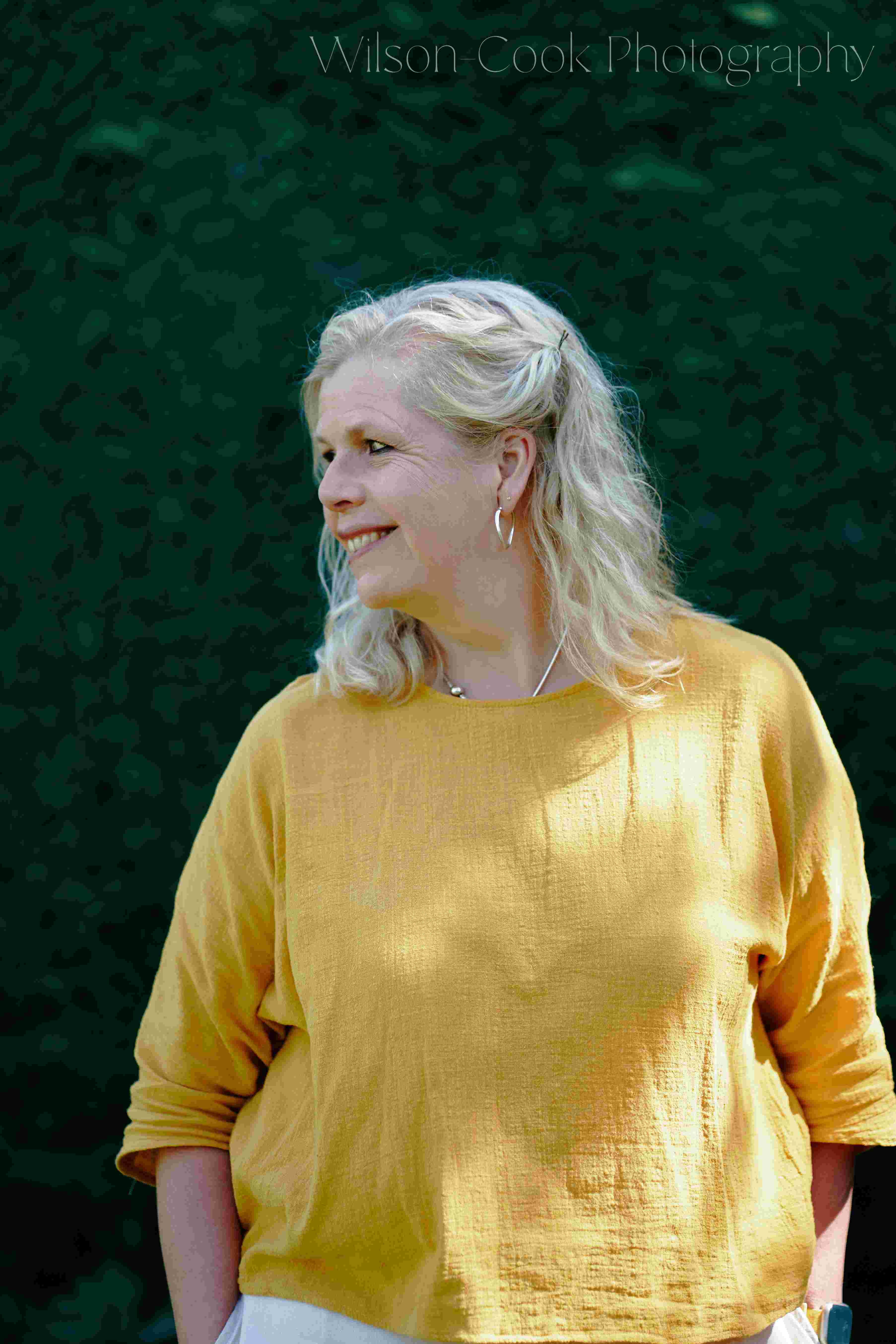 Portrait of a woman in yellow