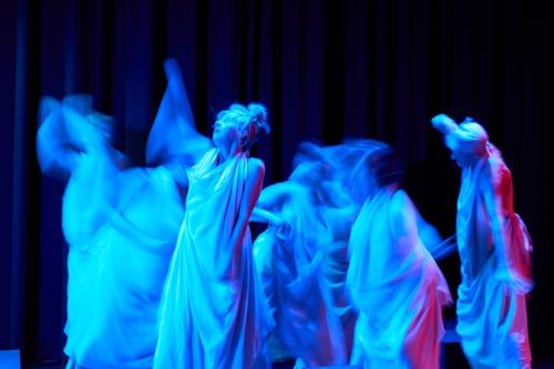 An image of several dancers, with motion blur